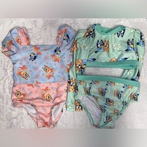 Bluey Toddler Girl Size 12 Months Bathing Swim Suit Bundle